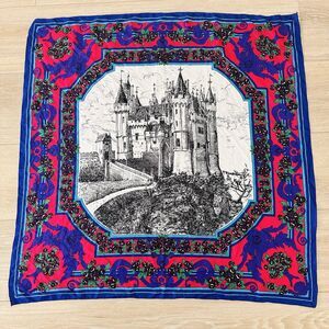 Vintage Axcess Floral Scarf 34 x 34 Castle Head Neck Paisley Bohemian Boho Bold